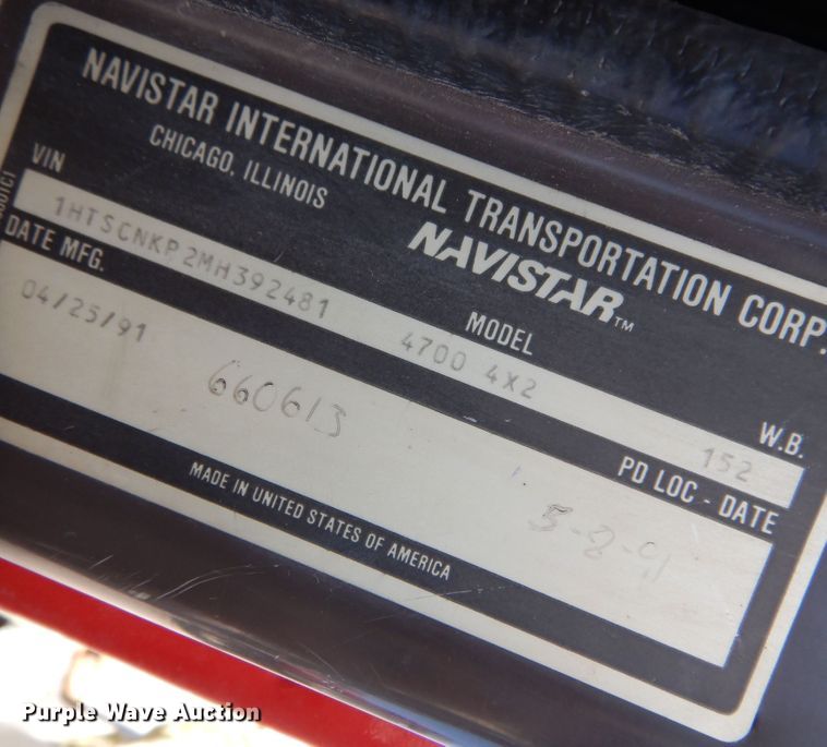 image for item KI9433 1991 International 4700  dump truck