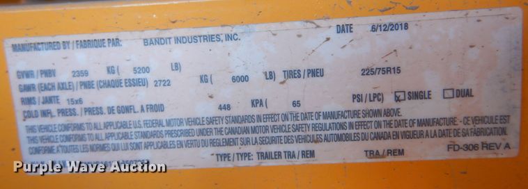 image for item KO9800 2018 Bandit Intimidator 12XPC  wood chipper