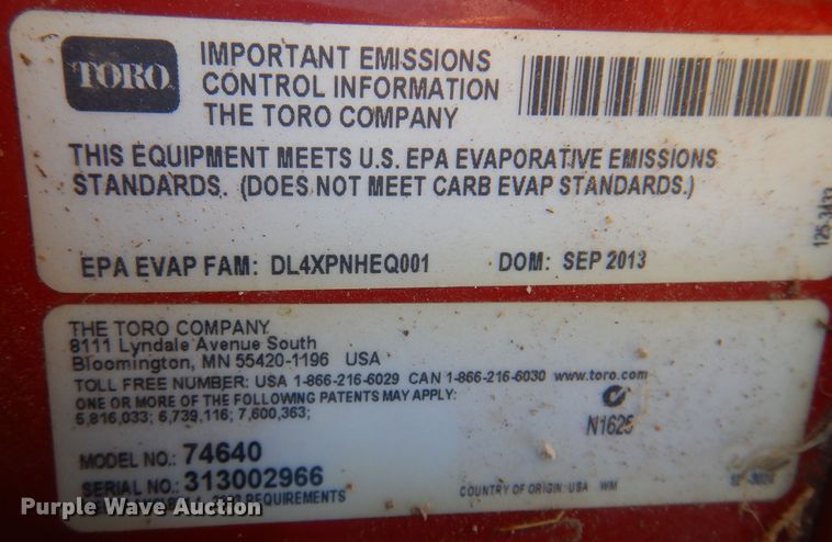 image for item KO9801 2013 Toro  lawn mower