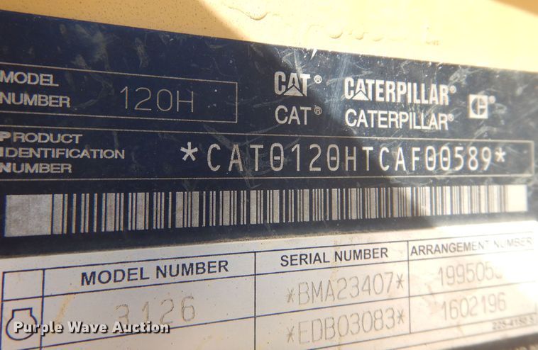 image for item KO9929 2005 Caterpillar 120H  motor grader