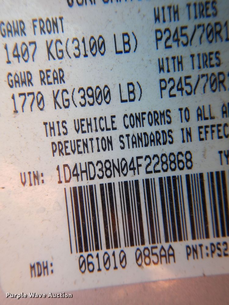 image for item KO9960 2004 Dodge Durango  SUV