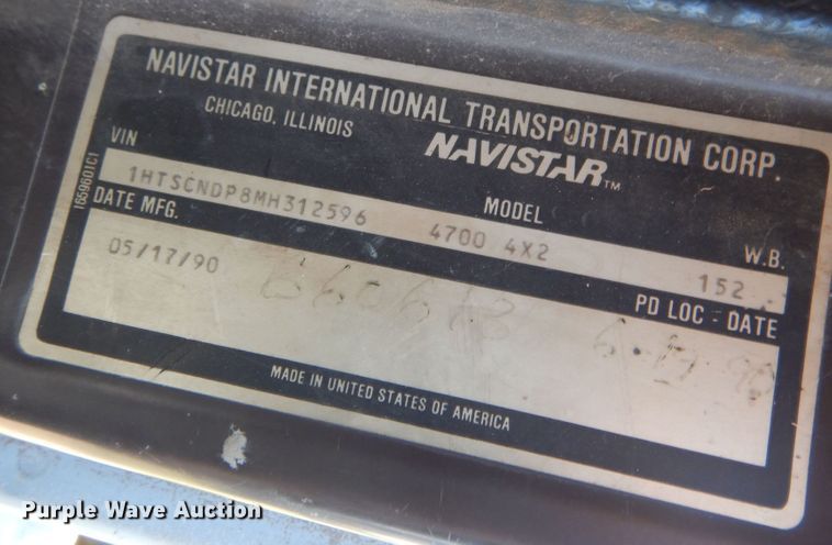 image for item KO9962 1991 International 4700  dump truck