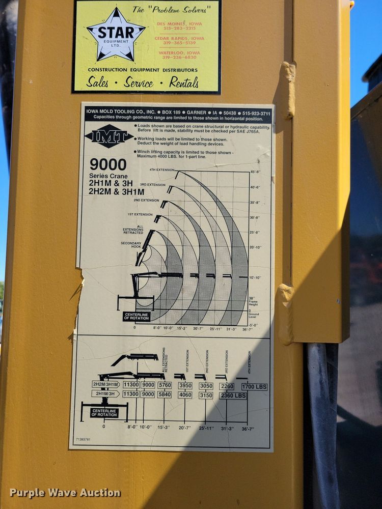 image for item KW9499 2000 Sterling L7500  crane truck