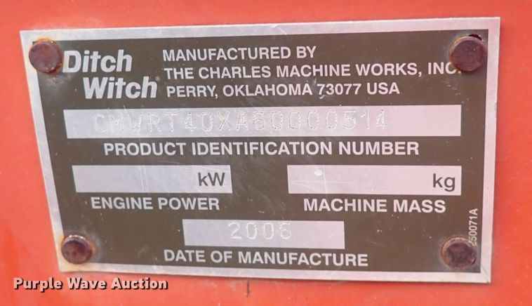 image for item MA9695 2006 Ditch Witch RT40  trencher