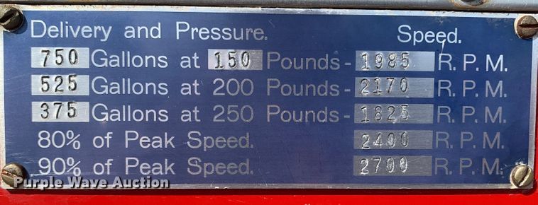 image for item MH9827 1955 Howe Defender HR-73  pumper fire truck