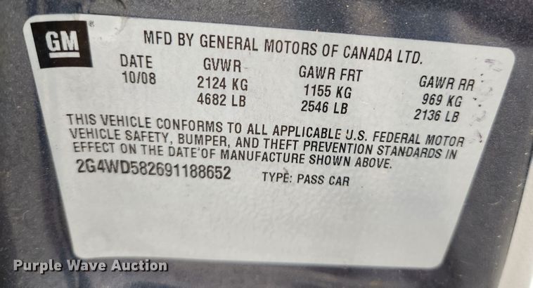 image for item MH9830 2009 Buick LaCrosse CXL