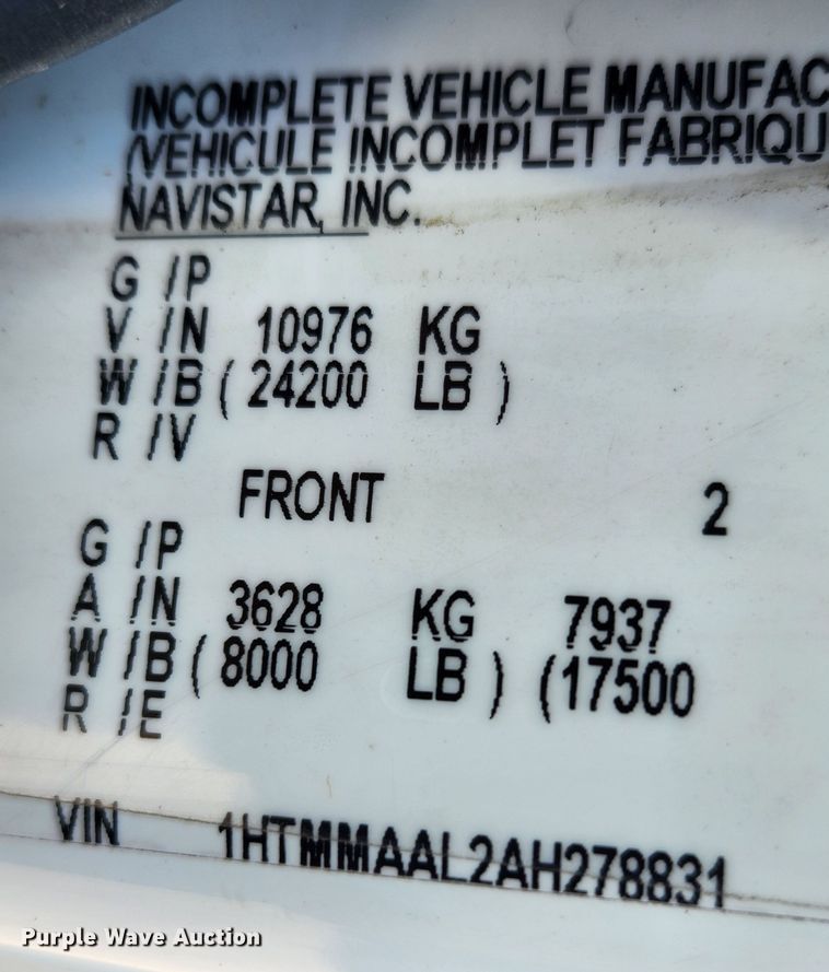 image for item MK9404 2010 International DuraStar 4300  refuse truck