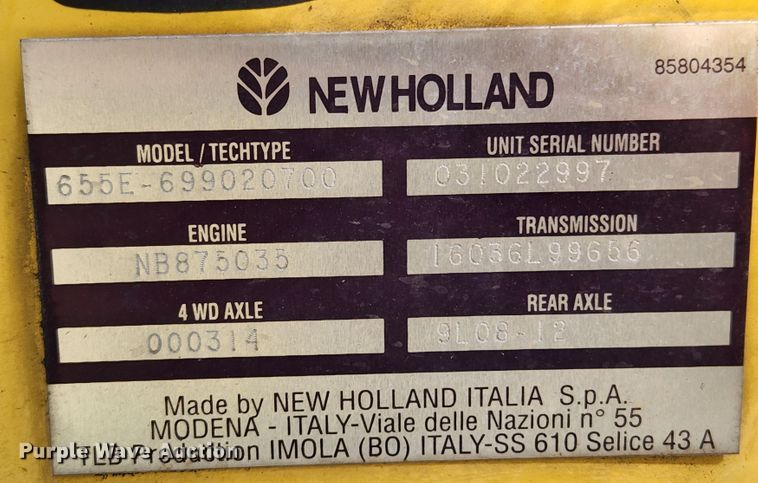 image for item MK9410 2000 New Holland 655E  backhoe