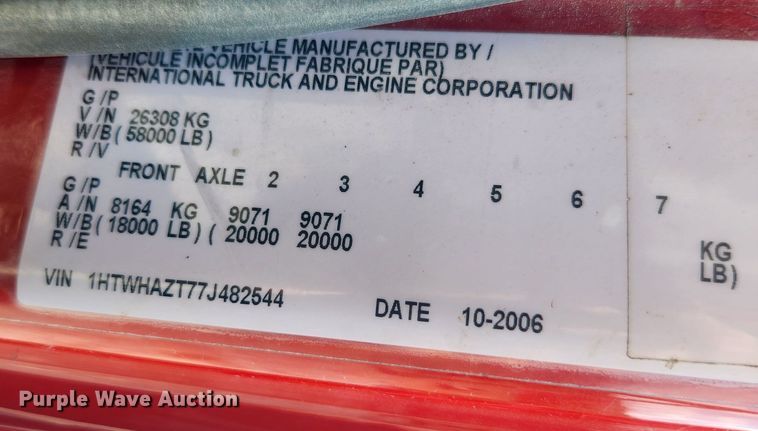 image for item MK9412 2007 International 7400  dump truck