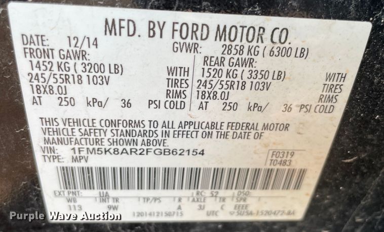 image for item MR9440 2015 Ford Explorer Police Interceptor  SUV