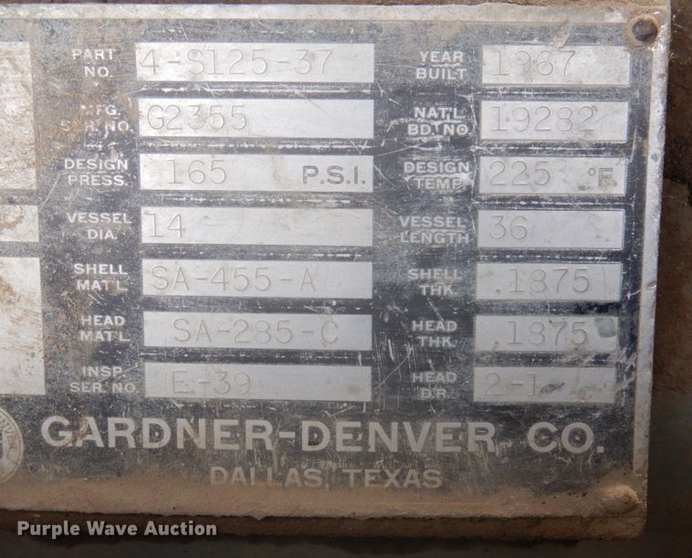 image for item MU9764 1967 Gardner Denver  air compressor
