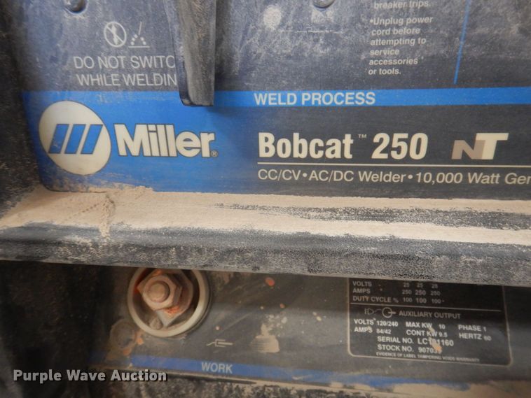 image for item MW9296 Miller Bobcat 250 NT  welder/generator