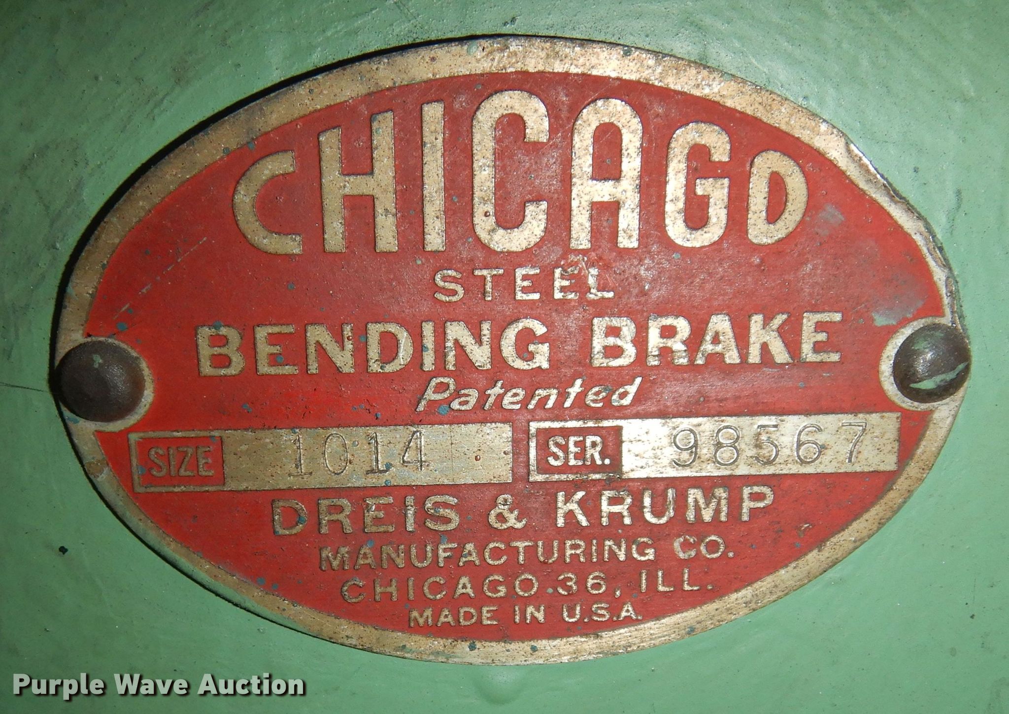 Chicago brake in Manhattan, KS Item KF9213 sold Purple Wave