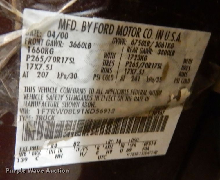 image for item DI6764 2001 Ford F150 Lariat  SuperCrew pickup truck