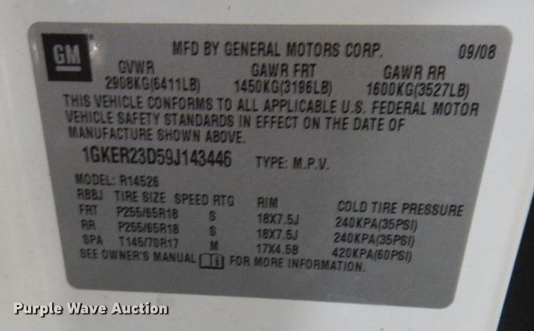 image for item DI6765 2009 GMC Acadia SLT  SUV