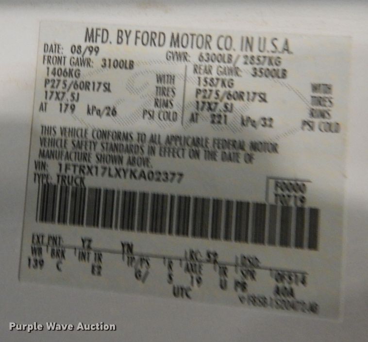 image for item DN1576 2000 Ford F150 Lariat  SuperCab pickup truck