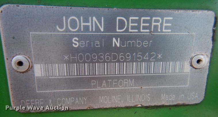 image for item DK7273 John Deere 936D  draper head