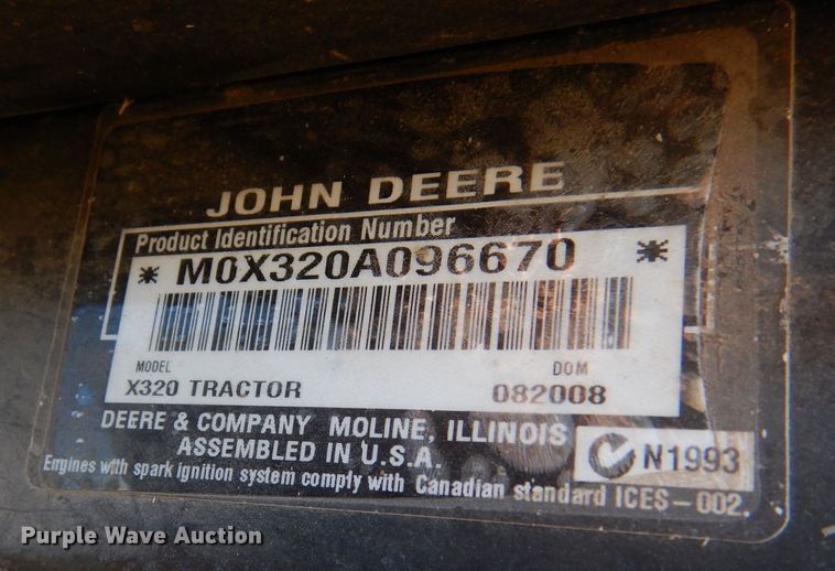 image for item DK7288 John Deere X320  lawn mower