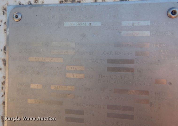 image for item DM3208 2014 Wilkens OF2WA22BCFSTU  walking floor trailer