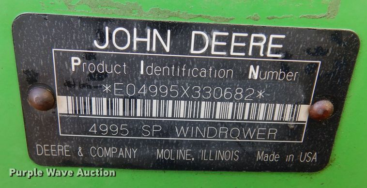 image for item DM3210 2007 John Deere 4995  windrower