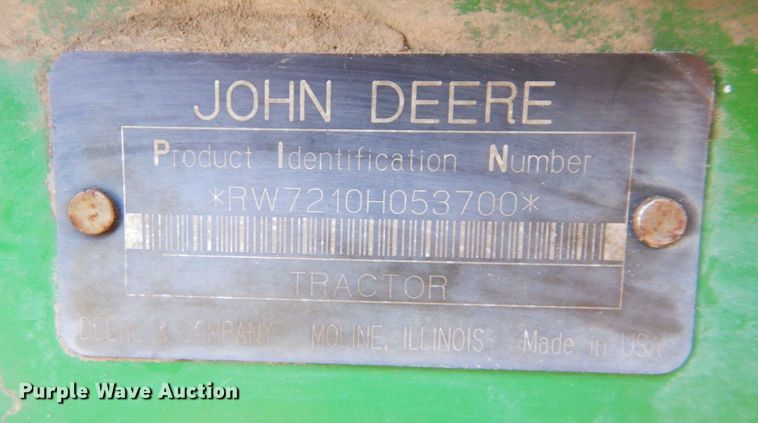 image for item DS1448 2001 John Deere 7210  MFWD tractor
