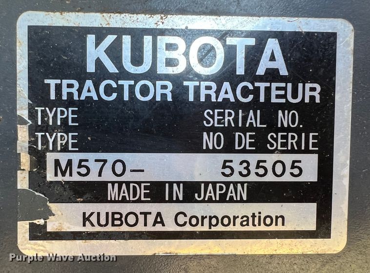 image for item HX9920 Kubota M5700  MFWD tractor