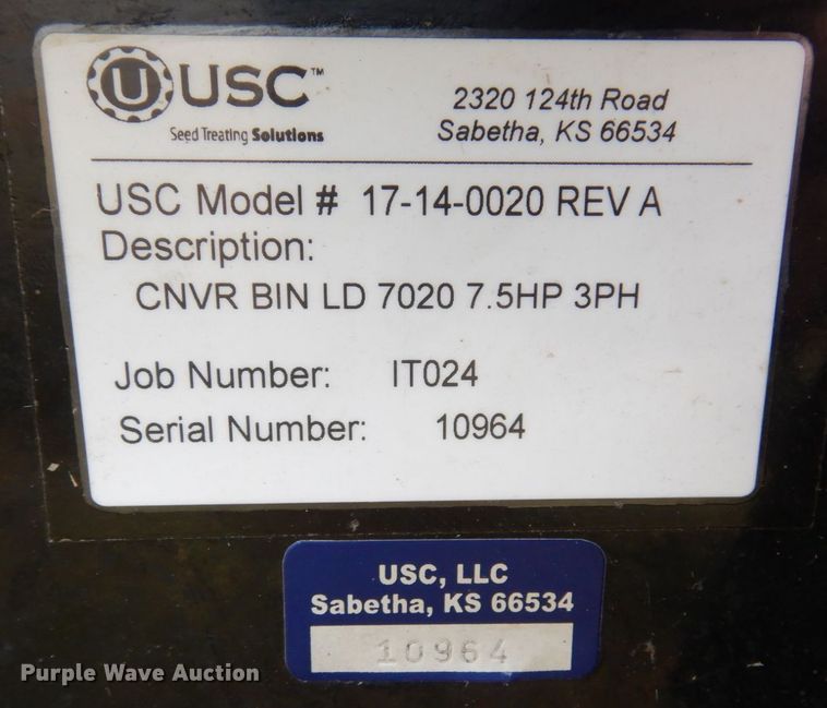 image for item JL9926 USC LLC BL7020  conveyor