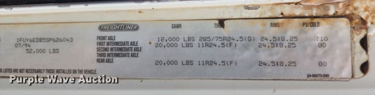 image for item KH9188 1995 Freightliner FLD  fertilizer delivery truck