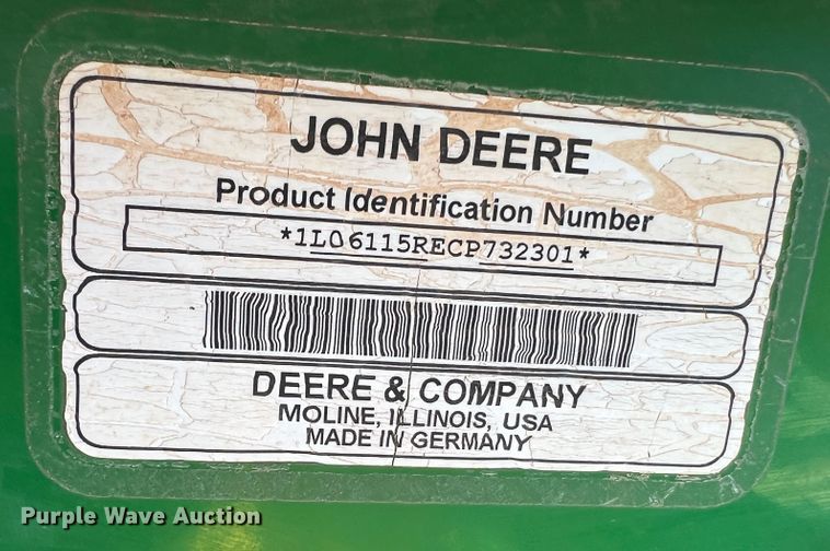 image for item MQ9838 2012 John Deere 6115R  MFWD tractor