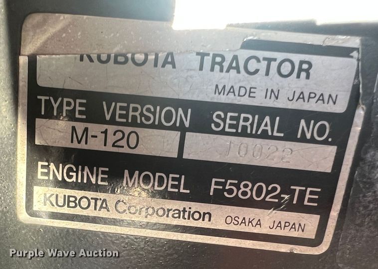 image for item MR9930 Kubota M120  tractor
