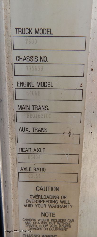 image for item DF8178 1998 Kenworth T600  semi truck
