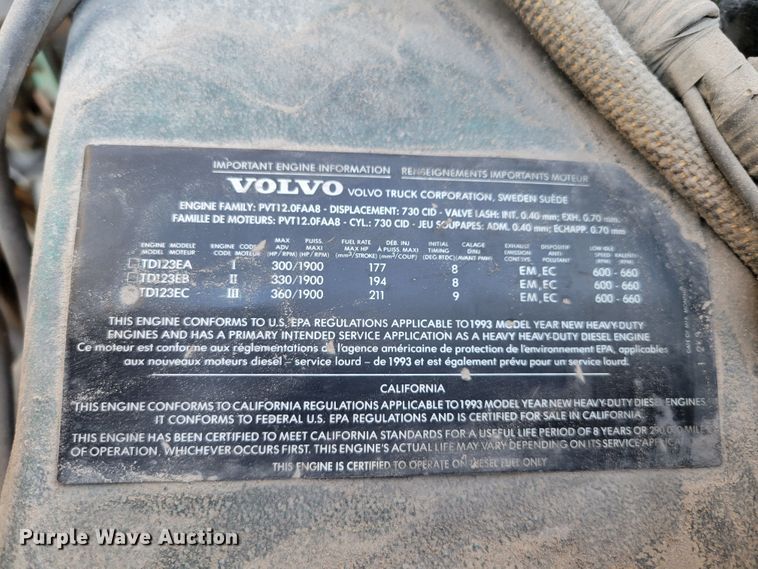 image for item DM8081 1994 White GMC WCA  semi truck