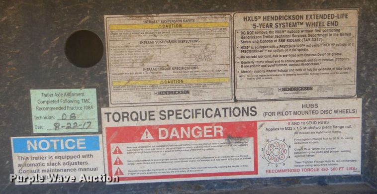 image for item DO1595 2018 Fontaine HAICF12WSA  flatbed trailer