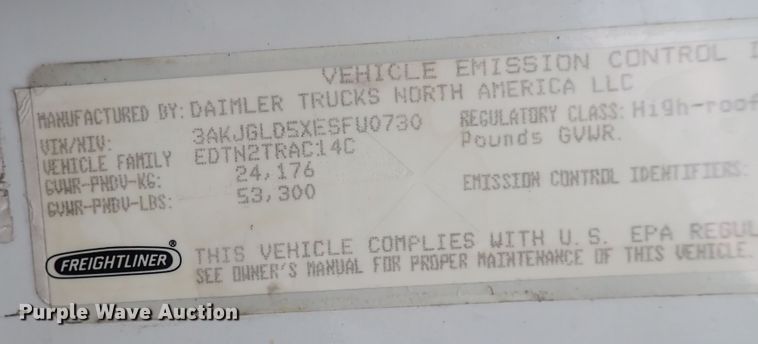 image for item DQ2979 2014 Freightliner Cascadia Evolution  semi truck