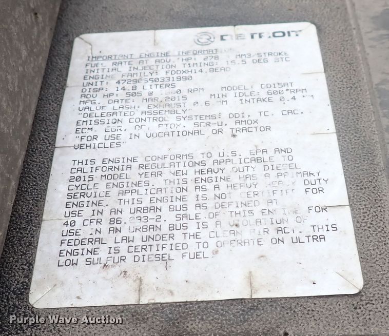 image for item DQ2980 2016 Freightliner Cascadia Evolution  semi truck