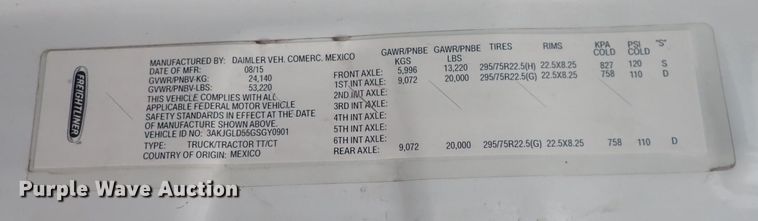 image for item DQ2981 2016 Freightliner Cascadia Evolution  semi truck