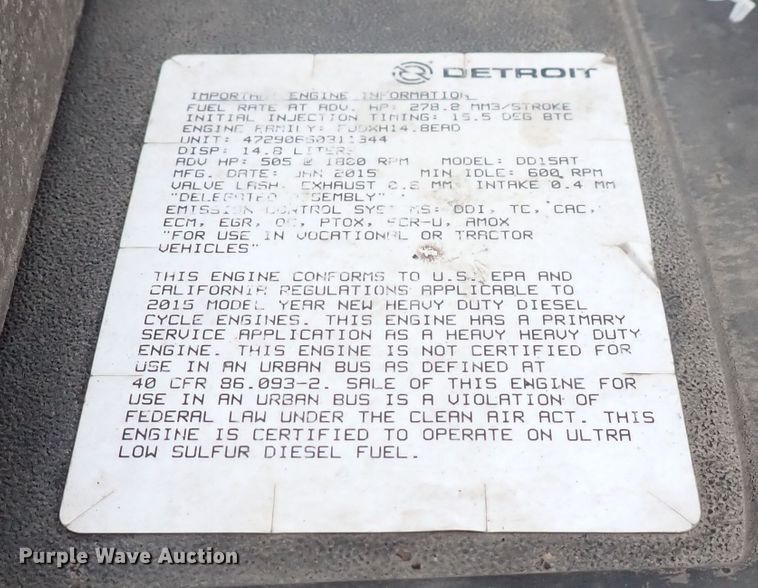 image for item DQ2982 2016 Freightliner Cascadia Evolution  semi truck