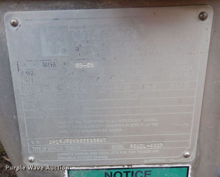 image for item DQ7256 2006 Wilson Trailers PSADL-400P  livestock trailer
