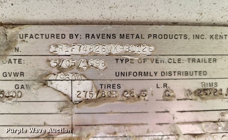 image for item DR0157 1998 Ravens Fleet Hawk  flatbed trailer