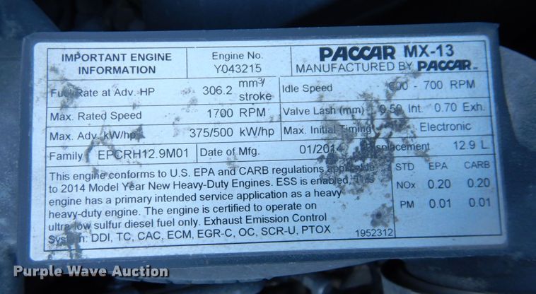 image for item DS1443 2015 Kenworth T880  semi truck