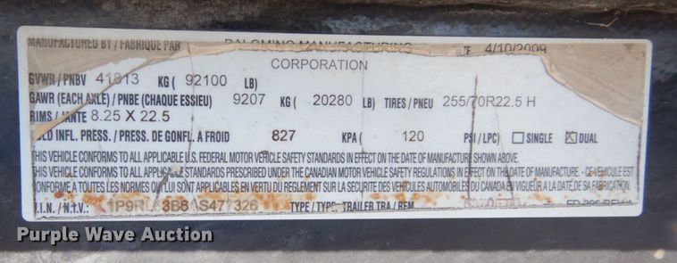 image for item DS1462 2010 Palomino MUV-ALL  drop deck equipment trailer