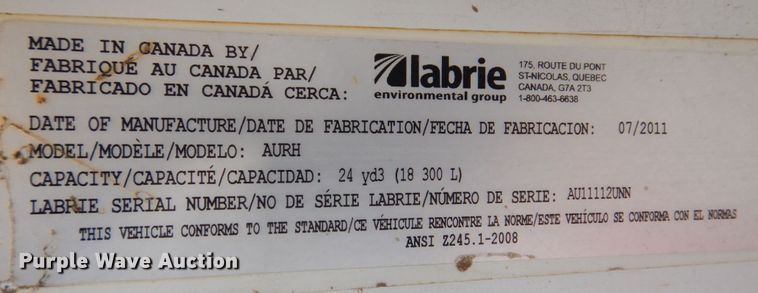 image for item DS8237 2012 International WorkStar 7400  refuse truck