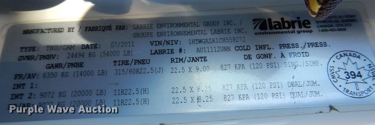 image for item DS8237 2012 International WorkStar 7400  refuse truck