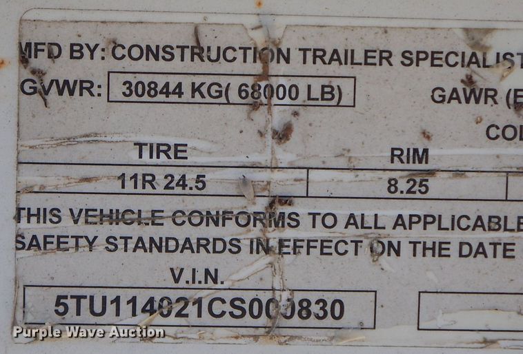 image for item HF9387 2012 Construction Trailer Specialists BDT-40  bottom dump trailer