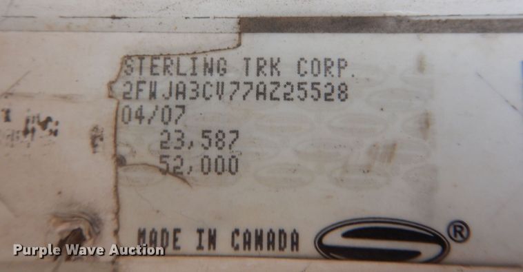 image for item JL9889 2007 Sterling A-Line  semi truck