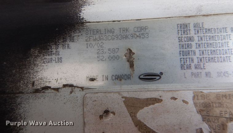 image for item JL9903 2003 Sterling A9500 semi truck