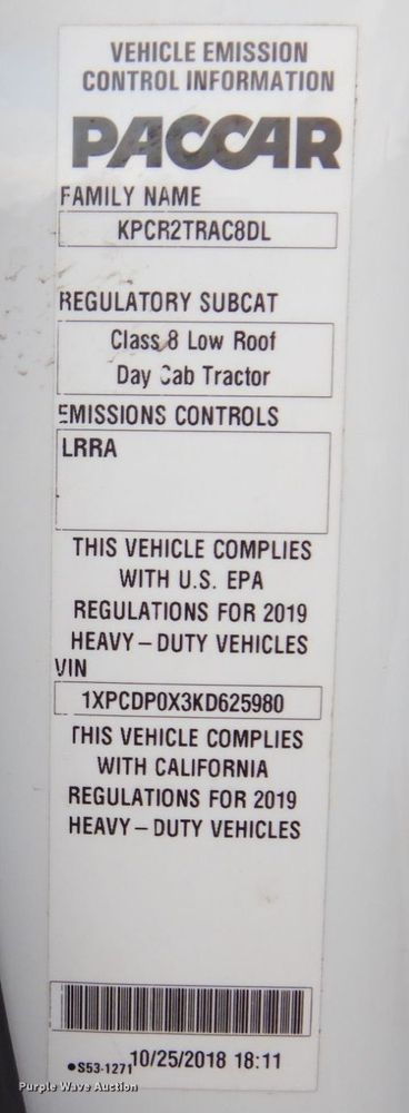 image for item JL9912 2019 Peterbilt 567  semi truck