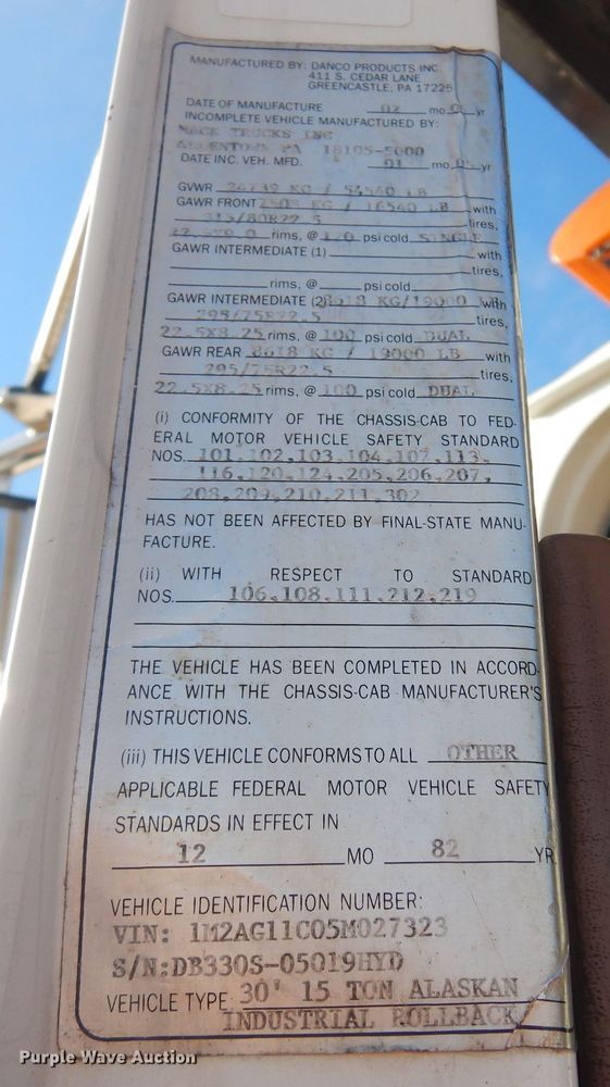 image for item KO9918 2005 Mack CV713  rollback truck