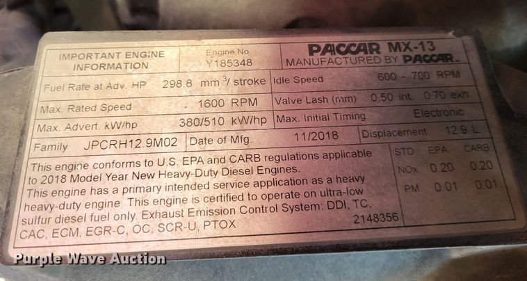 image for item LR9033 2019 Peterbilt 567  semi truck