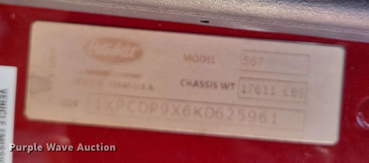 image for item LR9033 2019 Peterbilt 567  semi truck